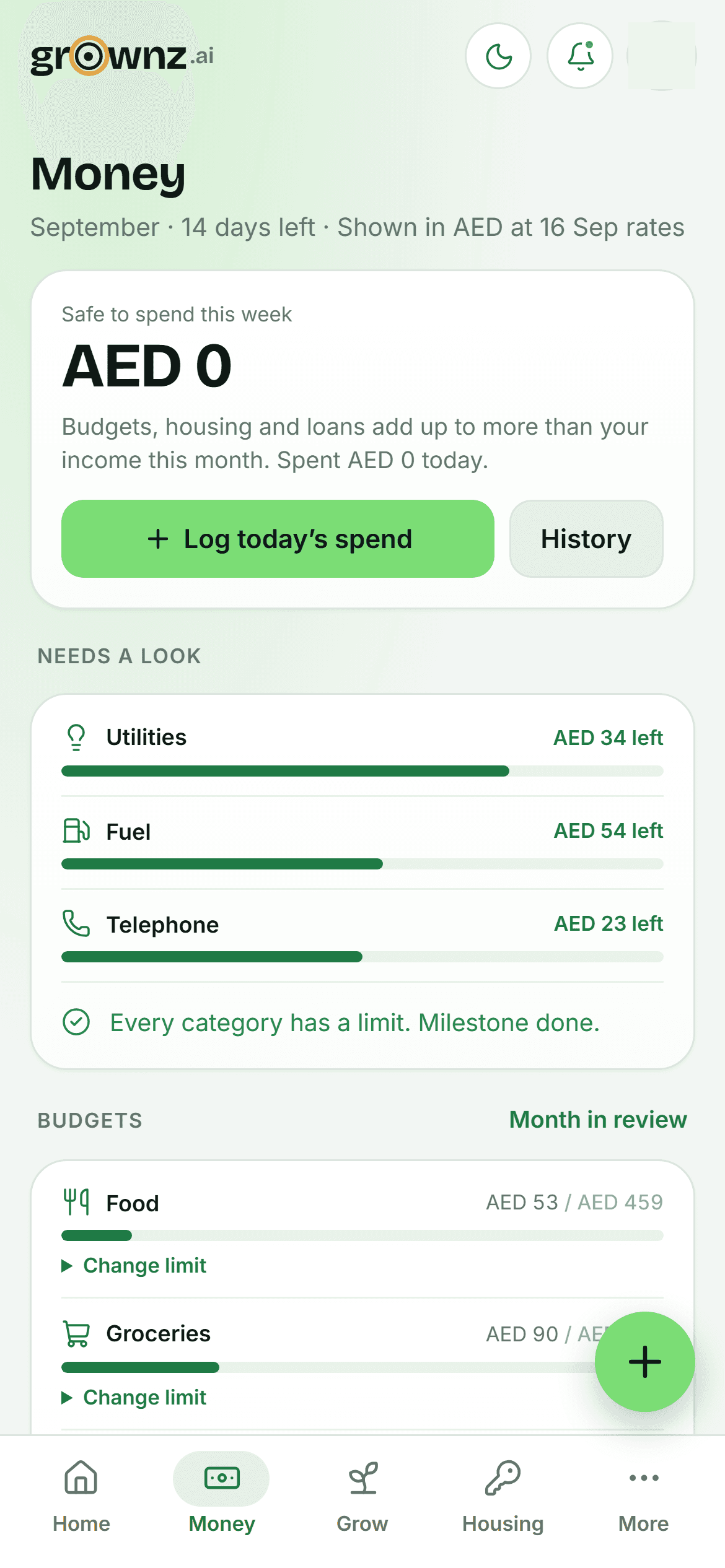 Money screen