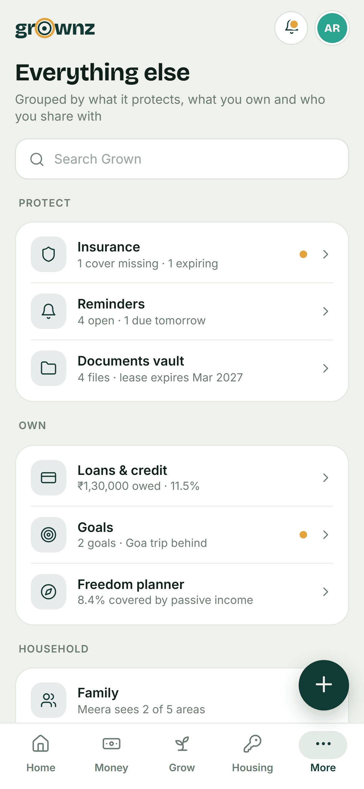 Design preview: Everything else, grouped by what it protects
